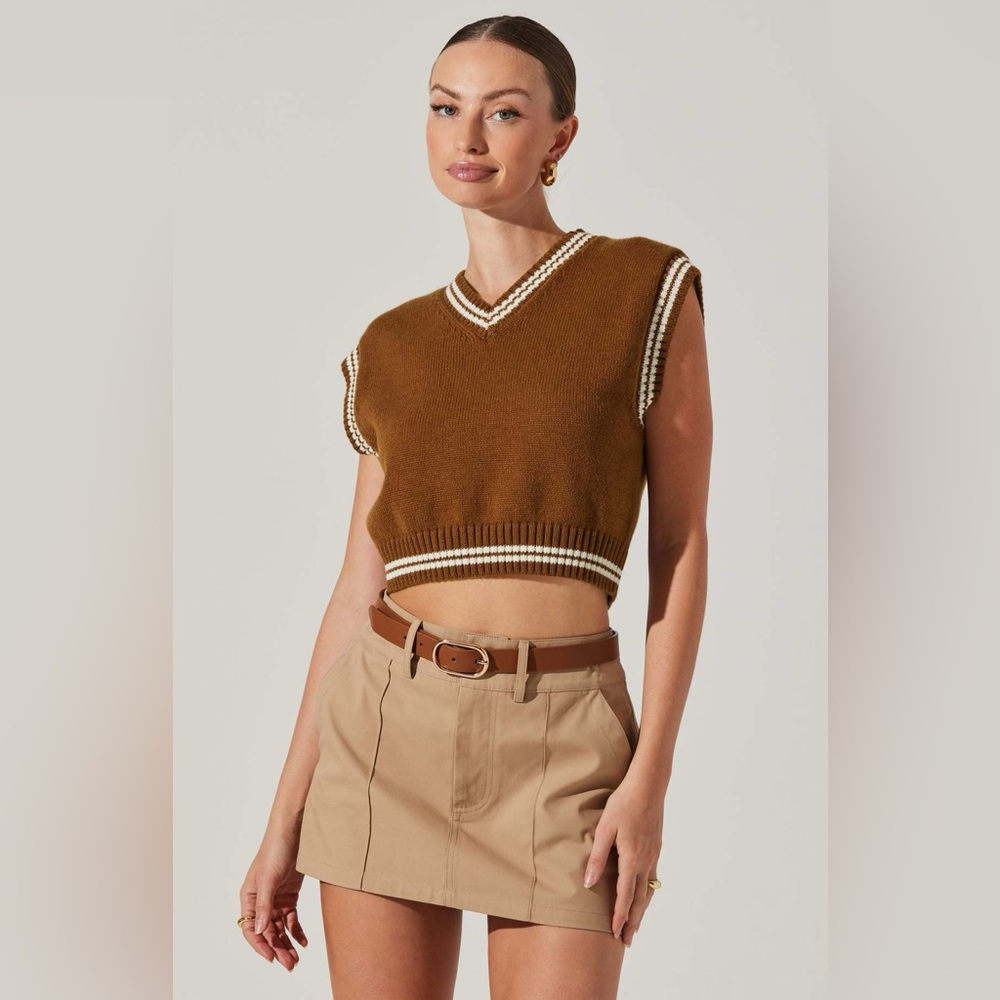 🧡🤎 Astr The Label Kirby Sweater Vest - Brown 🧡🤎